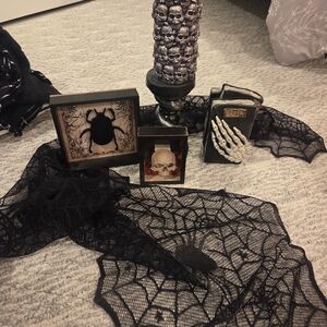 Halloween Decor Set with Skull and Spider Accents- MAKE AN OFFER
